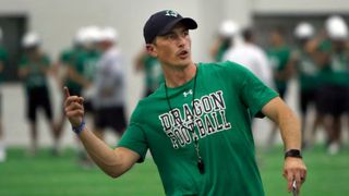 Star Texas high school coach Riley Dodge joins SMU staff (riley dodge). Photo by Dallas Morning News